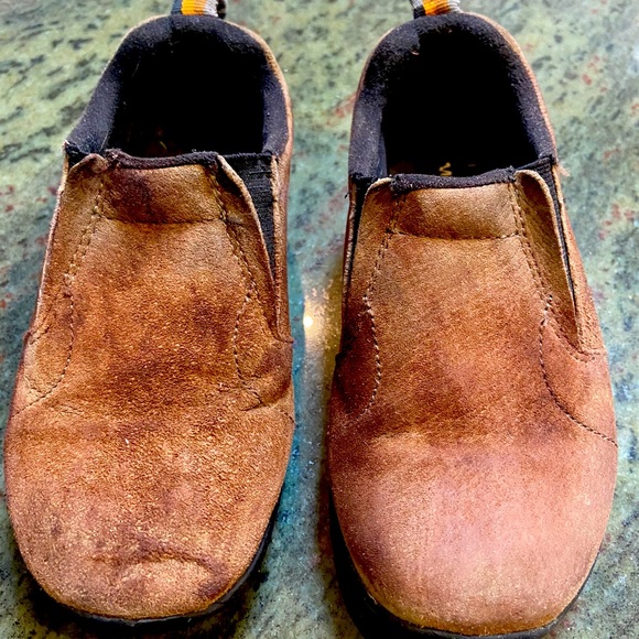 Kids Merrill mocs, brown size 12M.